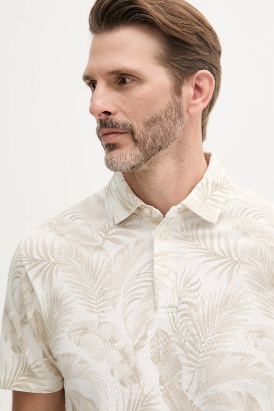 Hackett London polo bawełniane beżowy HM563430