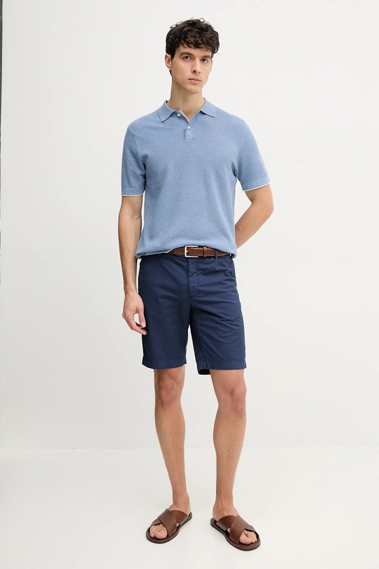 Hackett London polo bawełniane HM703337 fioletowy SS25