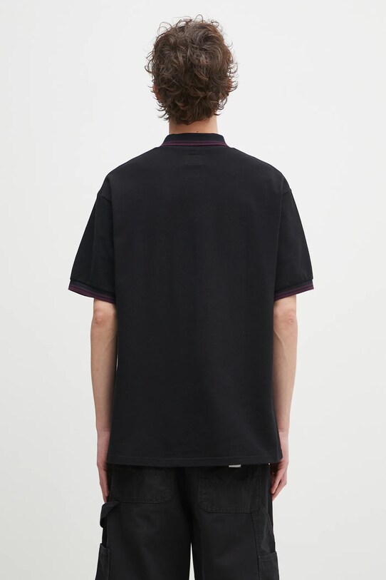 Одежда Хлопковое поло Needles Shawl Collar S/S Polo QV354 чёрный