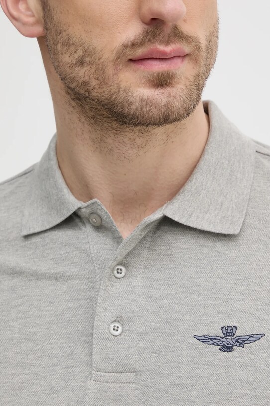 Aeronautica Militare tricou polo PO1843P191 gri