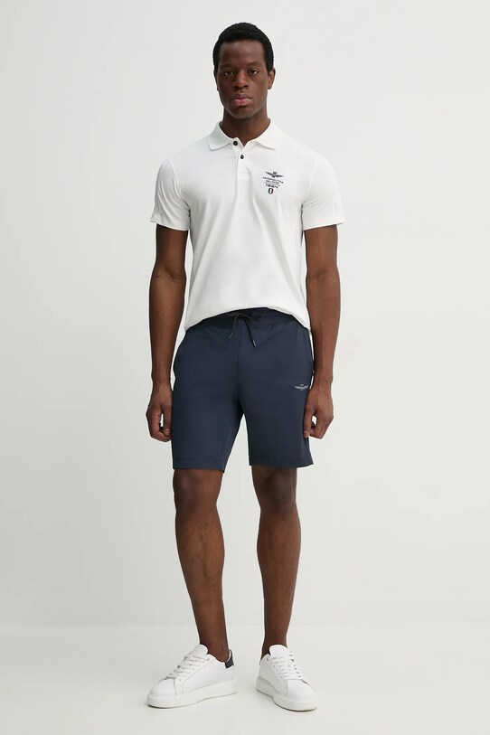 Aeronautica Militare tricou polo PO1845J674 alb SS25