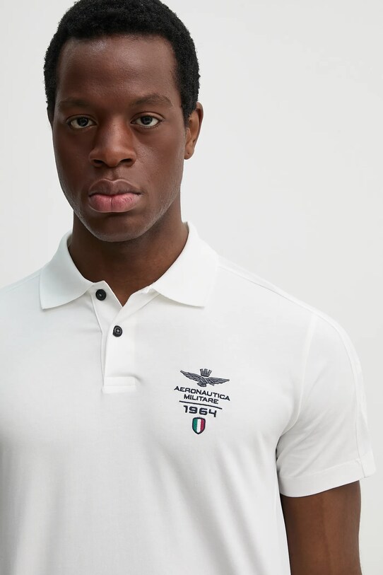 Aeronautica Militare tricou polo alb PO1845J674