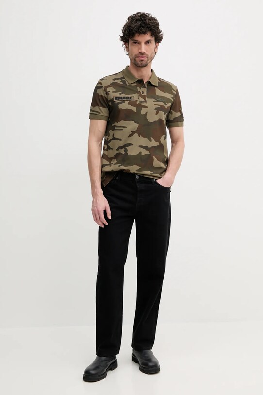 Бавовняне поло Aeronautica Militare PO1861P346 зелений SS25