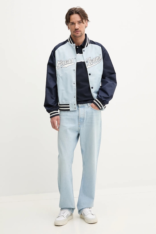 Bavlnené polo tričko Guess Jeans M5GP29.KCJV1 tmavomodrá SS25