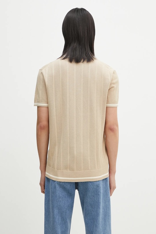 Oblečení Bavlněné polo tričko Filling Pieces Knit Polo 80713669976 béžová