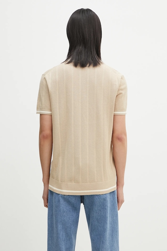 Odzież Filling Pieces polo bawełniane Knit Polo 80713669976 beżowy