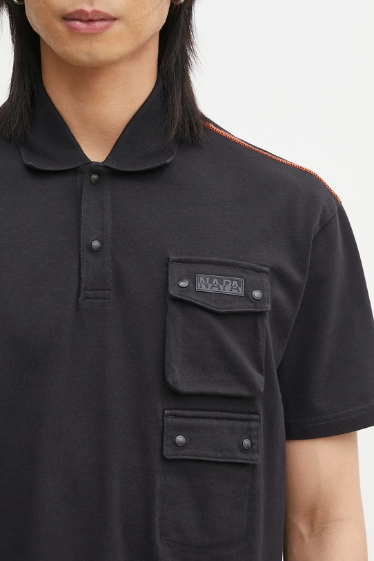 Napapijri polo bawełniane E-Rivalto czarny NP0A4ID89411