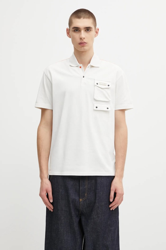 Napapijri polo bawełniane E-Rivalto gładkie beżowy NP0A4ID8N1A1