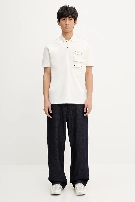 Bavlněné polo tričko Napapijri E-Rivalto béžová NP0A4ID8N1A1