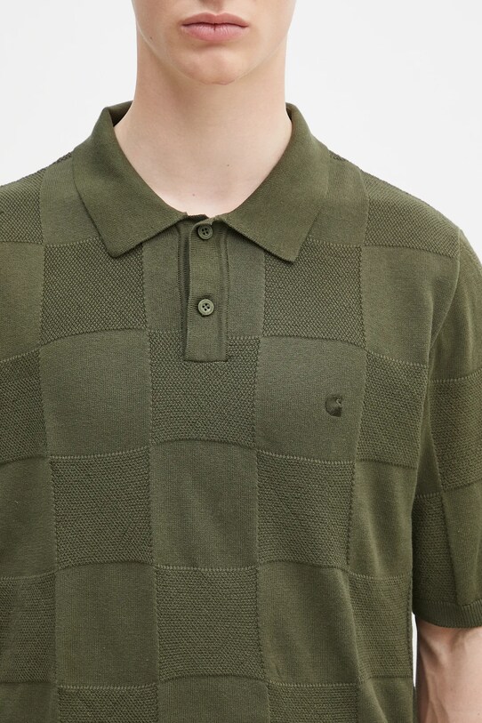 Carhartt WIP cotton polo shirt S/S Checker Polo green I034535.667XX