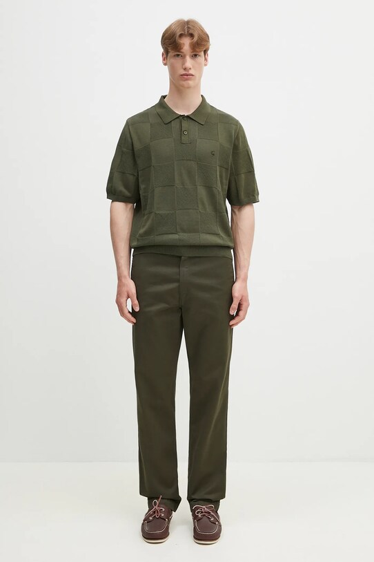 Carhartt WIP cotton polo shirt S/S Checker Polo I034535.667XX green