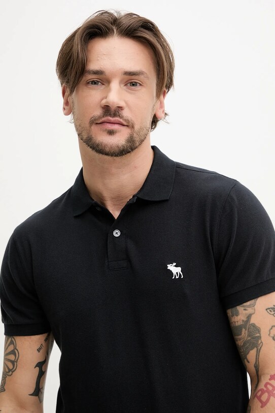 Abercrombie & Fitch tricou polo negru KI124.5182.900