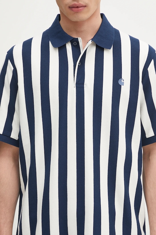 Pamučna polo majica Carhartt WIP S/S Boynton Polo mornarsko plava I034567.2PPXX
