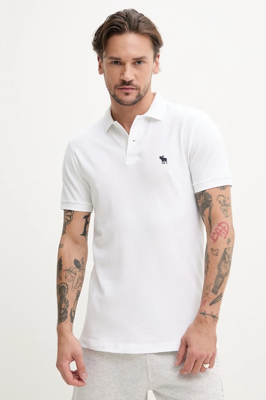 Polo majica Abercrombie & Fitch sitni uzorak bijela KI124.5182.100