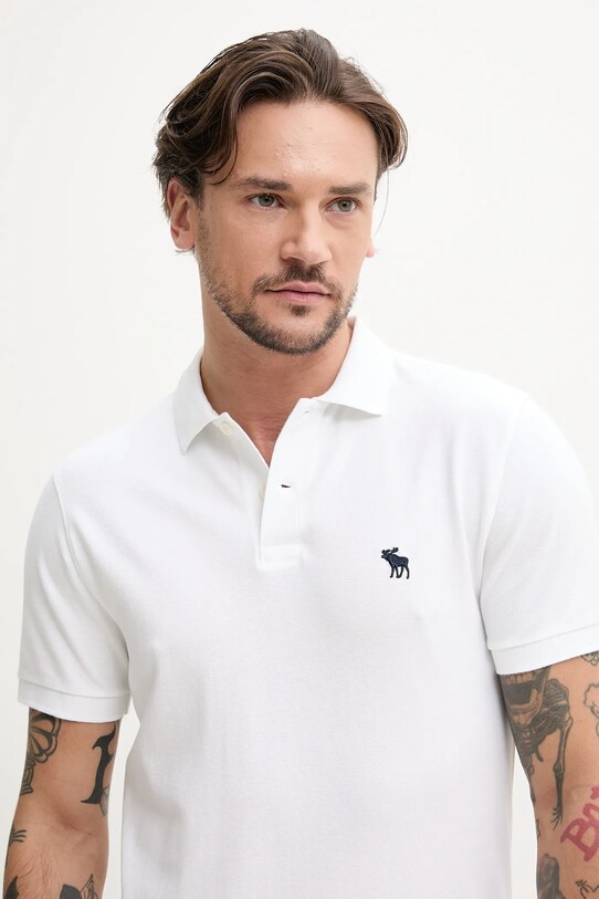 Polo majica Abercrombie & Fitch bijela KI124.5182.100