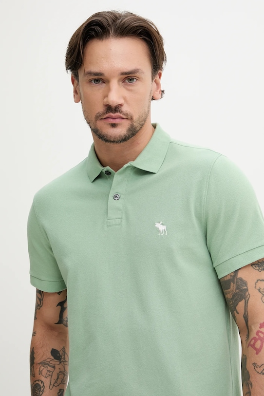 Abercrombie & Fitch tricou polo verde KI124.5182.320