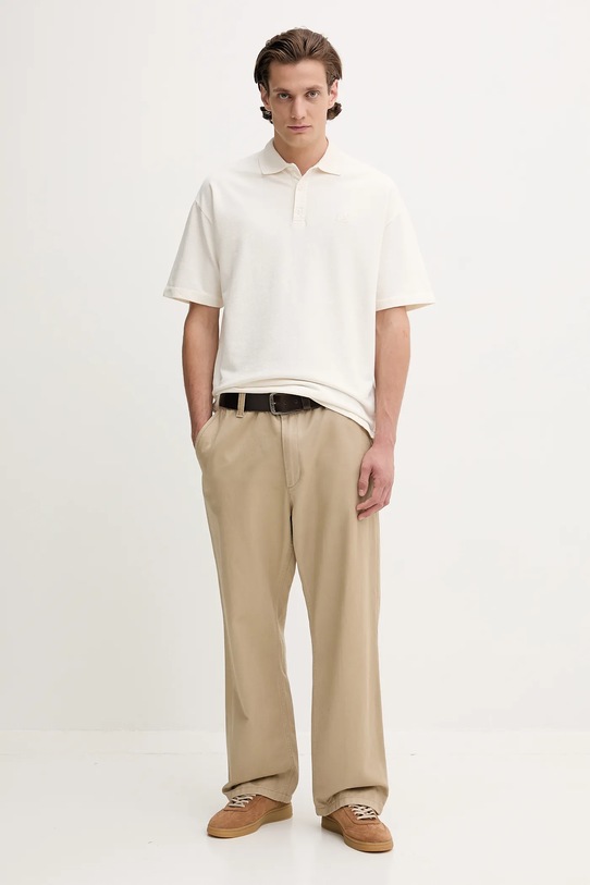 Bavlnené polo tričko C.P. Company 18CMPL320A110396G béžová SS25