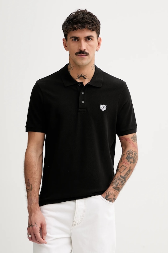 Kenzo polo bawełniane Happy Tiger bawełna czarny FF55PO5434PU.99J