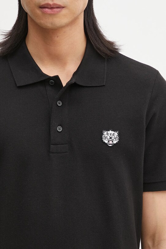 Kenzo polo in cotone Happy Tiger nero FF55PO5434PU.99J
