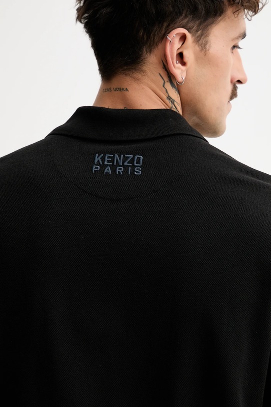 Kenzo polo de bumbac Happy Tiger FF55PO5434PU.99J negru