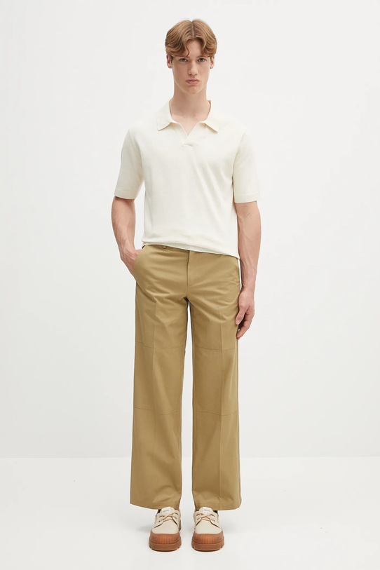 Plátěné polo tričko Norse Projects Leif Cotton Linen Polo N45.0502.0219 béžová