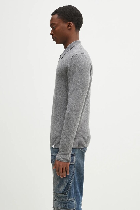 Norse Projects woolen jumper Norse Standard Merino Lambswool Polo N45.0621.1500 gray SS25