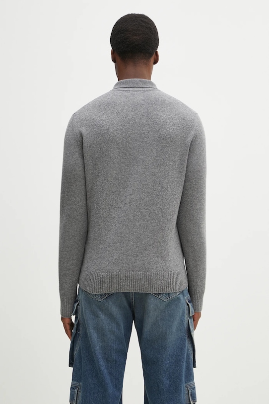Odzież Norse Projects sweter wełniany Norse Standard Merino Lambswool Polo N45.0621.1500 szary