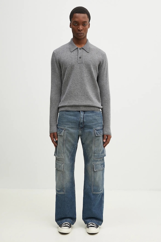 Norse Projects sweter wełniany Norse Standard Merino Lambswool Polo N45.0621.1500 szary