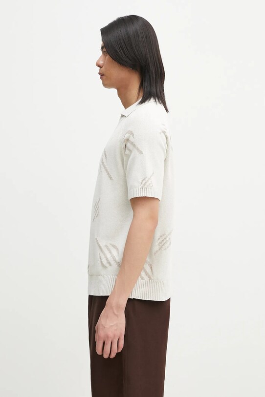 Daily Paper polo bawełniane Monogram Polo Knit 2511033 beżowy SS25