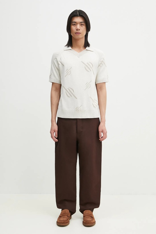 Bavlnené polo tričko Daily Paper Monogram Polo Knit 2511033 béžová