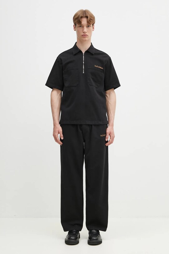 No Problemo polo bawełniane Mini Problemo SS Work Shirt - Twill NP4011403 czarny