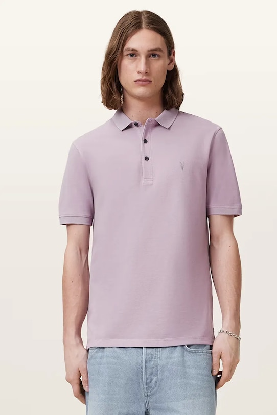 Bavlněné polo tričko AllSaints REFORM 2-pack M076PB šedá