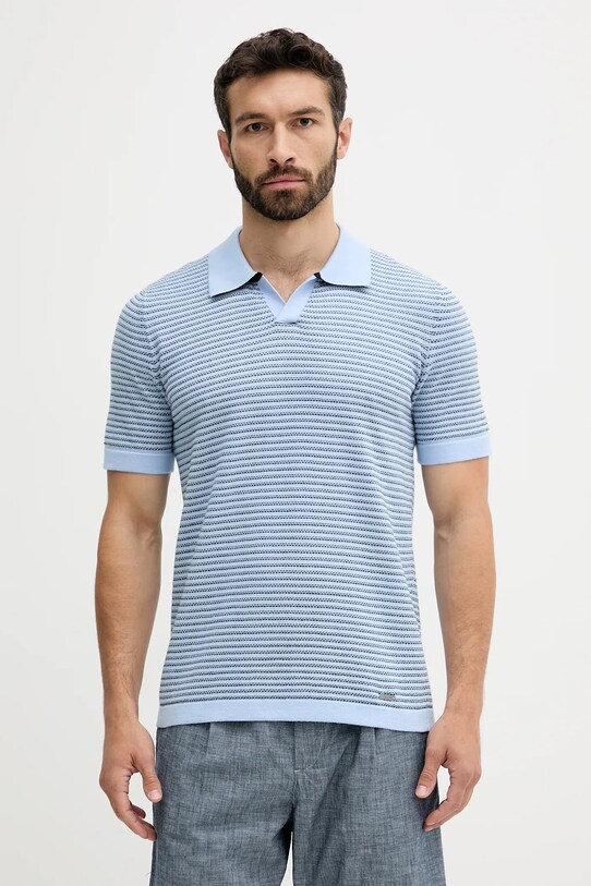 Bavlnené polo tričko United Colors of Benetton regular modrá 1094K301J