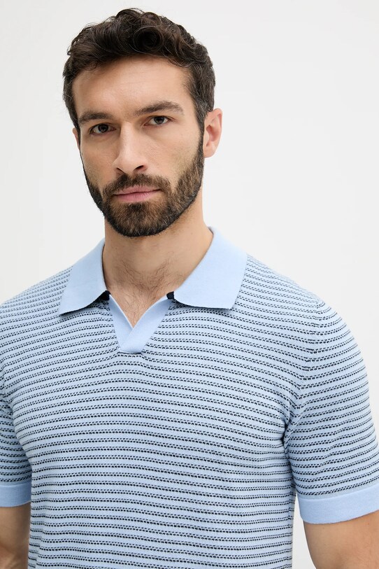 Bavlnené polo tričko United Colors of Benetton modrá 1094K301J