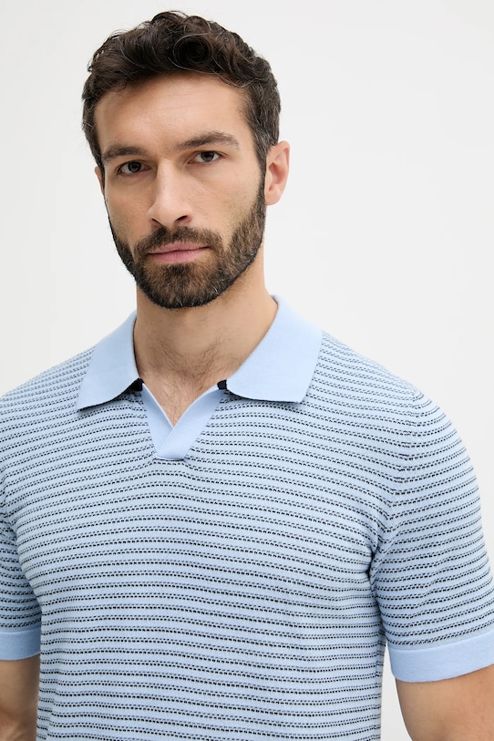 United Colors of Benetton polo de bumbac albastru 1094K301J