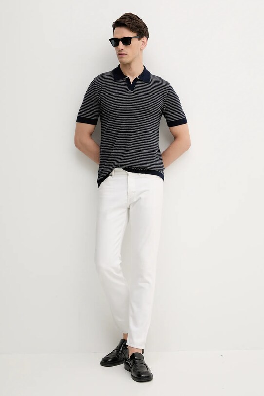 United Colors of Benetton polo de bumbac 1094K301J bleumarin SS25