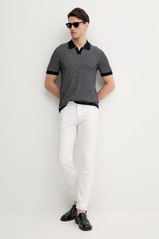 United Colors of Benetton polo bawełniane 1094K301J granatowy SS25