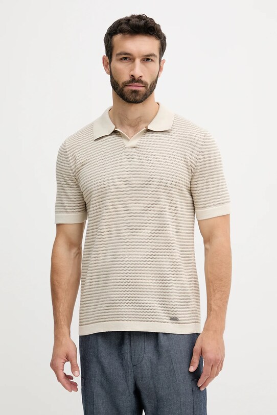 Bavlnené polo tričko United Colors of Benetton regular béžová 1094K301J