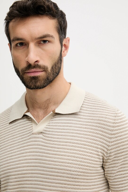 Bavlnené polo tričko United Colors of Benetton béžová 1094K301J