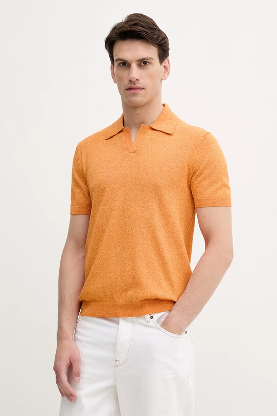 United Colors of Benetton tricou polo uni portocaliu 115RK301I