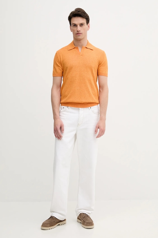 United Colors of Benetton tricou polo 115RK301I portocaliu SS25