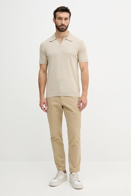 United Colors of Benetton tricou polo 115RK301I bej SS25