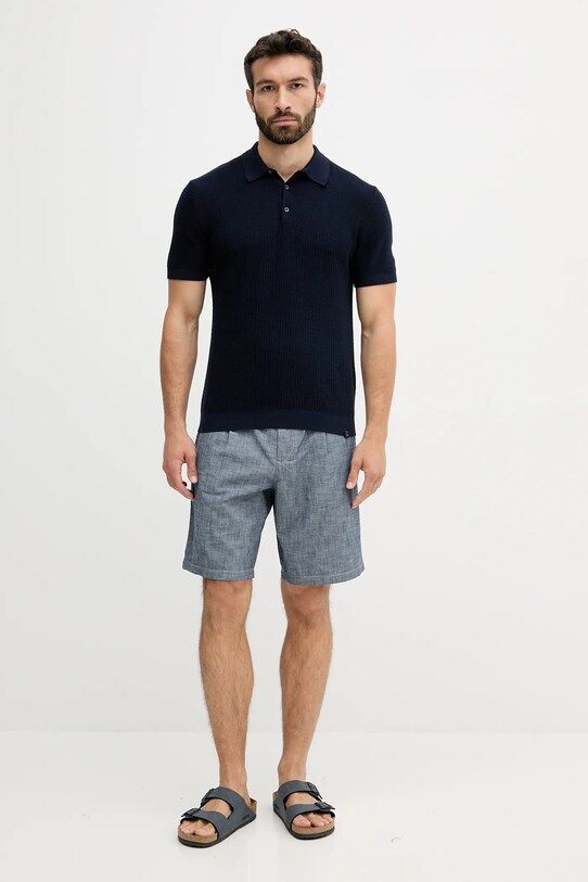 United Colors of Benetton polo de bumbac 1198U301H bleumarin SS25