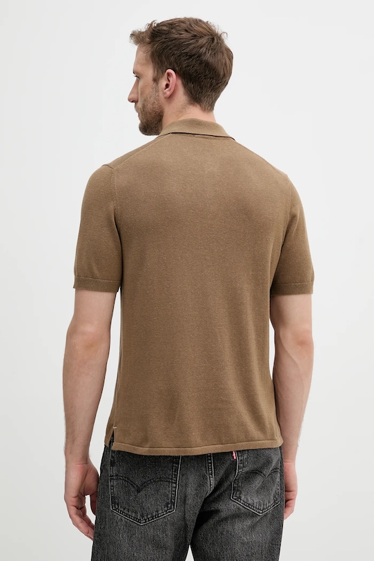 Oblečenie Polo tričko United Colors of Benetton 14HAU301K hnedá