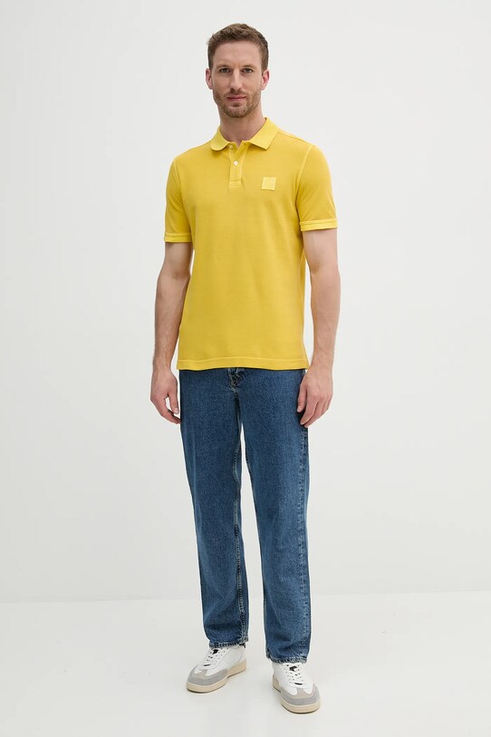 Bavlněné polo tričko United Colors of Benetton 3089U302D žlutá SS25