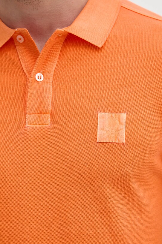 Bavlněné polo tričko United Colors of Benetton 3089U302D oranžová