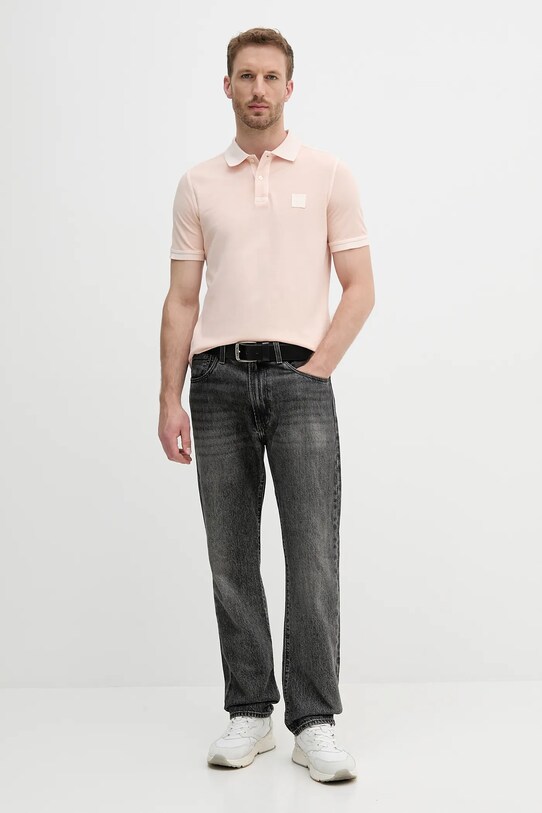 Bavlněné polo tričko United Colors of Benetton 3089U302D oranžová SS25