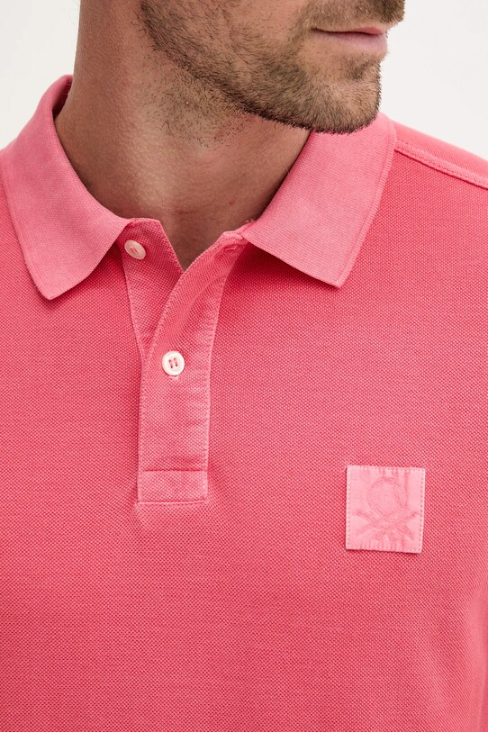 United Colors of Benetton polo bawełniane różowy 3089U302D
