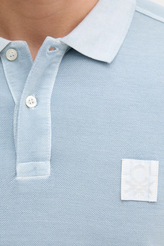 Bavlněné polo tričko United Colors of Benetton modrá 3089U302D