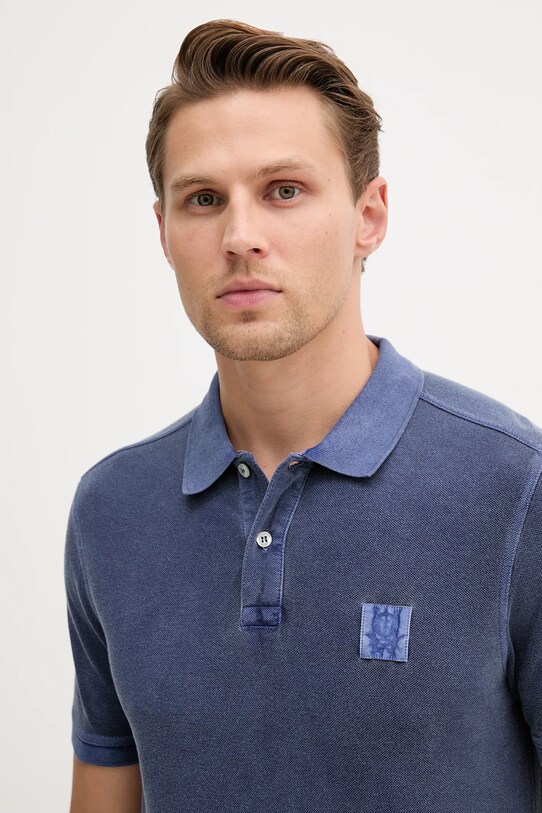Bavlněné polo tričko United Colors of Benetton námořnická modř 3089U302D